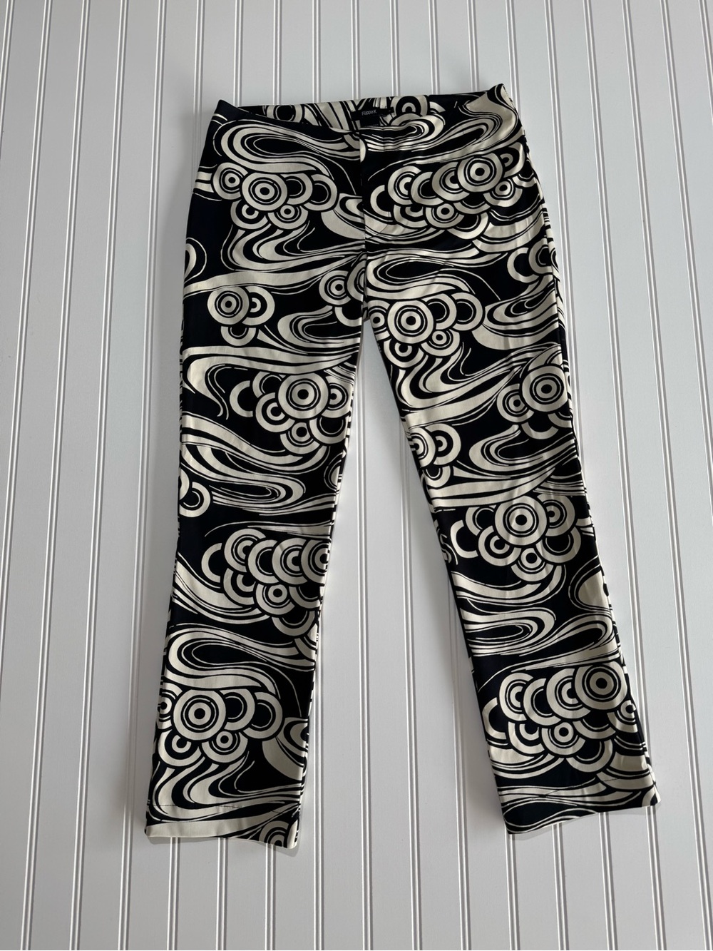 Flippa K Black & Cream Printed Cropped Ankle Trousers